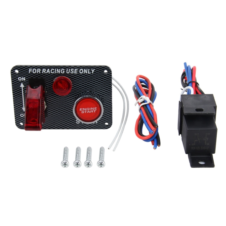 Auto Racing Switch Cover Toggle Switch 12V 20A Panels Red Racing Ignition Switch Panel Engine Start Multi-function Automatic Ignition Switch for Racing Cars, 12V 20A