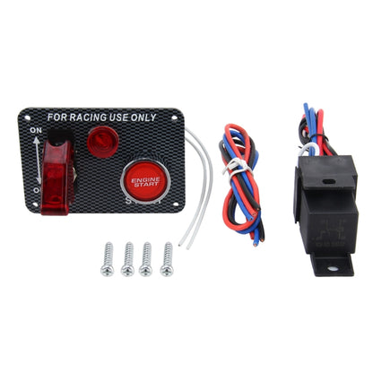 Auto Racing Switch Cover Toggle Switch 12V 20A Panels Red Racing Ignition Switch Panel Engine Start Multi-function Automatic Ignition Switch for Racing Cars, 12V 20A