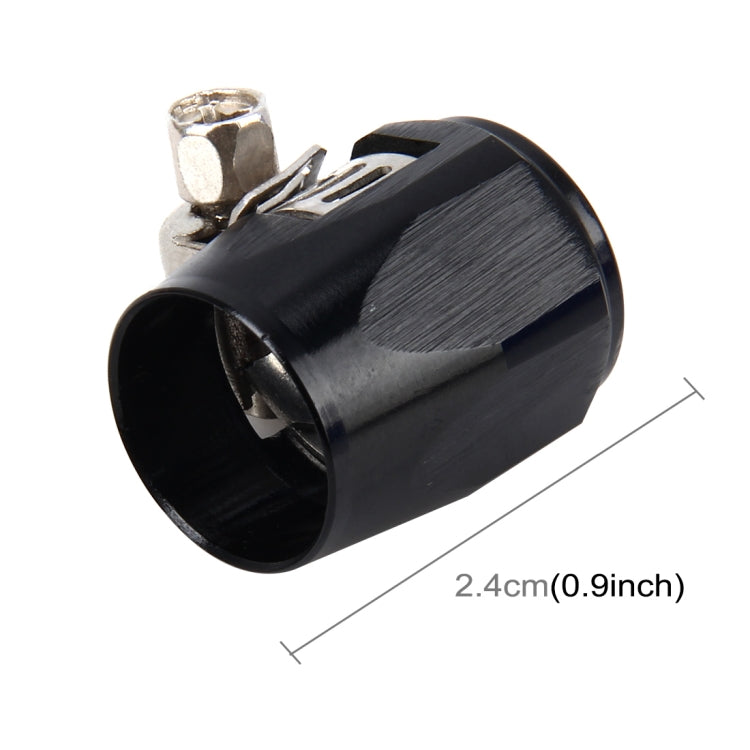 AN6 Car Performance Aluminum Accessories Adapter Nitrite Hose Finisher Adapter Nylon Braided Hose Clamp Black Finish, AN6