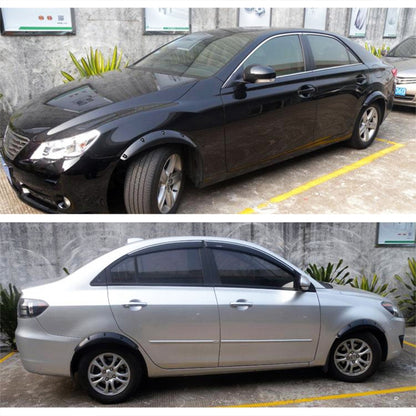 2 PCS 58cm Car Stickers Rubber Large Round Arc Strips Universal Fender Flares Wheel Eyebrow Decal Sticker Eyebrow Car-covers Black Striped Round Arc Strips, 58cm