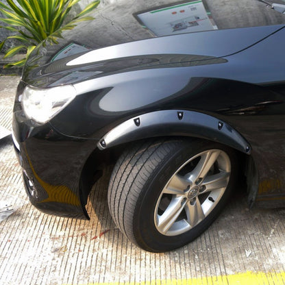 2 PCS 58cm Car Stickers Rubber Large Round Arc Strips Universal Fender Flares Wheel Eyebrow Decal Sticker Eyebrow Car-covers Black Striped Round Arc Strips, 58cm