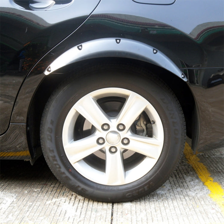 2 PCS 58cm Car Stickers Rubber Large Round Arc Strips Universal Fender Flares Wheel Eyebrow Decal Sticker Eyebrow Car-covers Black Striped Round Arc Strips, 58cm