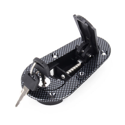 A Pair Car Cover Lock Modified Hood Lock General Racing Car Cover Lock, with Keys(Carbon）, Carbon Grey, (Black)