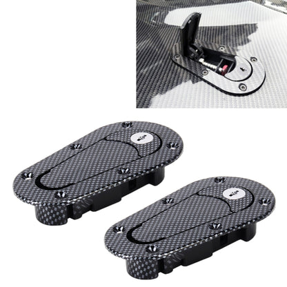 A Pair Car Cover Lock Modified Hood Lock General Racing Car Cover Lock, with Keys(Carbon）, Carbon Grey, (Black)