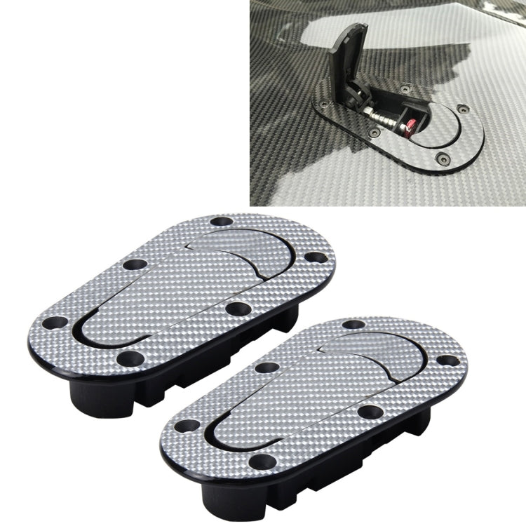 A Pair Car Cover Lock Modified Hood Lock General Racing Car Cover Lock, with Keys(Carbon）, Carbon Grey, (Black)