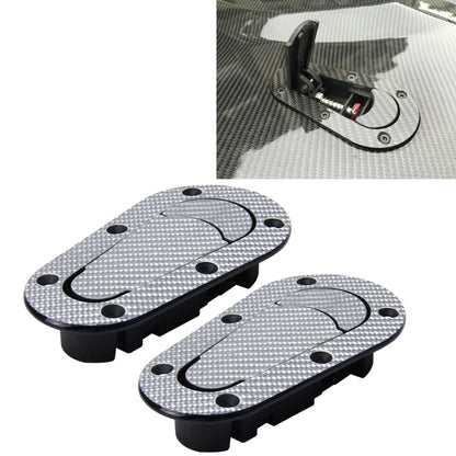 A Pair Car Cover Lock Modified Hood Lock General Racing Car Cover Lock, with Keys(Carbon）, Carbon Grey, (Black)
