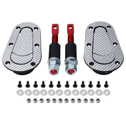 A Pair Car Cover Lock Modified Hood Lock General Racing Car Cover Lock, Carbon Grey, (Black), with Keys(Carbon）