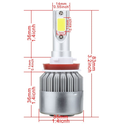 2 PCS H8/H9/H11 18W 1800 LM 8000K IP68 Casnbus Constant Current Car LED Headlight with 2 COB Lamps, DC 9-36V, H8/H11, H11