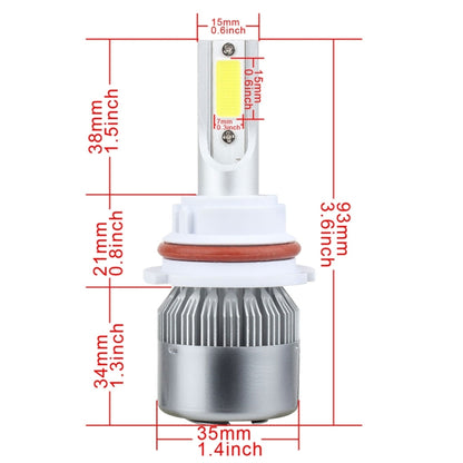 2 PCS 9007 18W 1800 LM 6000K IP68 Casnbus Constant Current Car LED Headlight with 2 COB Lamps, DC 9-36V, 9007
