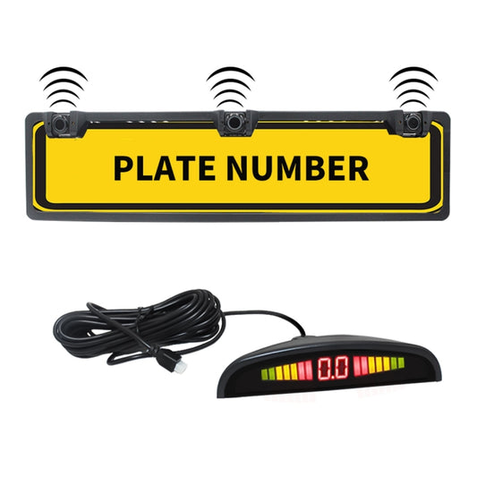 PZ300L Europe Car License Plate Frame Parking Sensors Reversing Radar with 3 Radar Detector, PZ300L