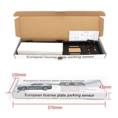 PZ300L-W Wireless Europe Car License Plate Frame Parking Sensors Reversing Radar with 3 Radar Detector, PZ300L-W