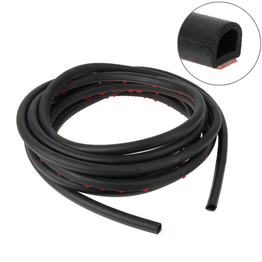 Small D-shaped Car Noise Reduction Sealing Strip with Sticker, Length: 5m, Length: 5m Small D-shaped