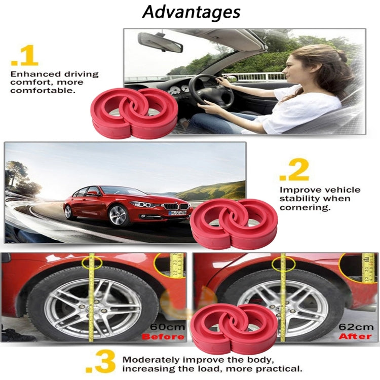 2 PCS Car Auto E Type Shock Absorber Spring Bumper Power Cushion Buffer, Spring Spacing: 17mm, Colloid Height: 38mm(Red), E  Type(Spring Spacing: 17mm, Height: 38mm)