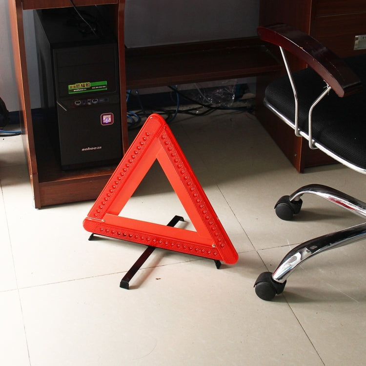Practical Car Triangle Emergency Warning Sign Foldtable Reflective Safety Roadside Lighting Stop Sign Tripod Warning Tripod, Warning Tripod
