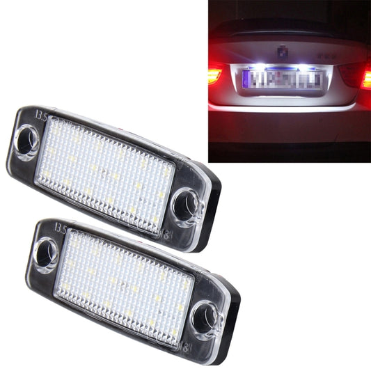 2 PCS LED License Plate Light with 18  SMD-3528 Lamps for Hyundai Sonata,2W 120LM,6000K, DC12V(White Light), For Hyundai Sonata
