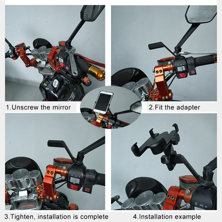 Support de rétroviseur de moto en alliage d'aluminium