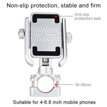 Support de Téléphone en Alliage d'Aluminium pour Guidon de Moto, Convient aux Appareils de 4 à 6 Pouces, Alliage d'Aluminium