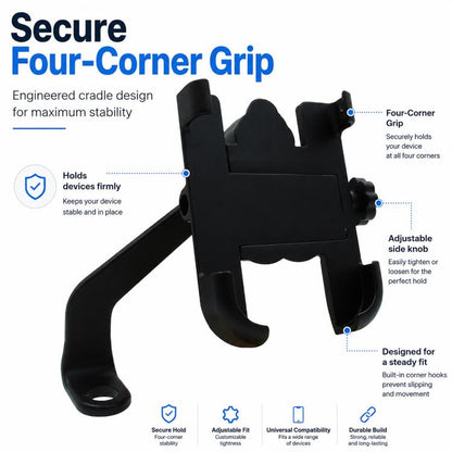 Motorcycle Rear View Mirror Aluminum Alloy Phone Bracket, Suitable for 60-100mm Device, Rear View Mirror for 60-100mm
