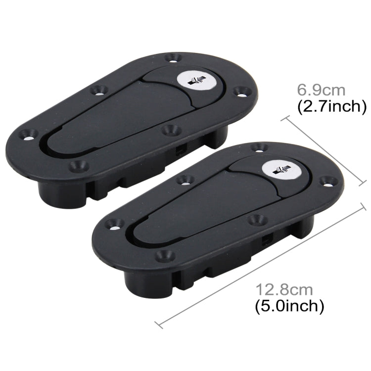A Pair Car Modified Hood Lock General Racing Car Cover Lock with Keys, with Keys(Black)
