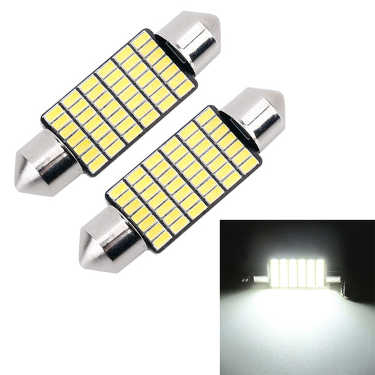 2 PCS 39mm DC12V / 1.2W / 6000K / 80LM 42LEDs SMD-3014 Car License Plate Light / Dome Light, with Decoder, 39mm