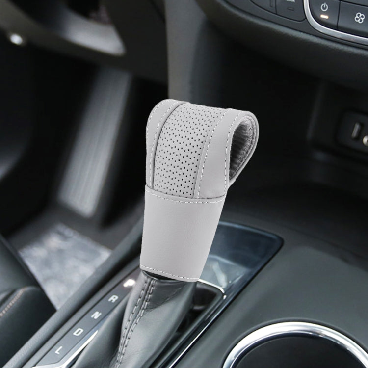 Universal Nonslip Breathable Genuine Leather Car Gear Shift Knob Cover