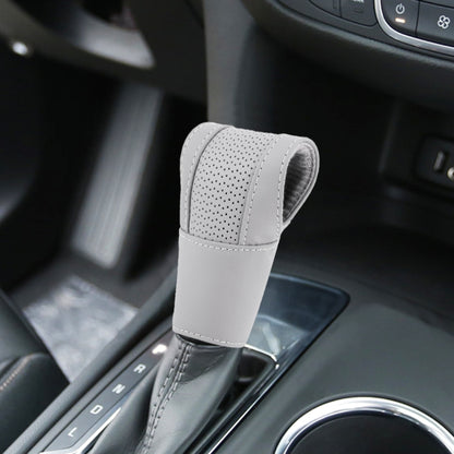 Universal Nonslip Breathable Genuine Leather Car Gear Shift Knob Cover