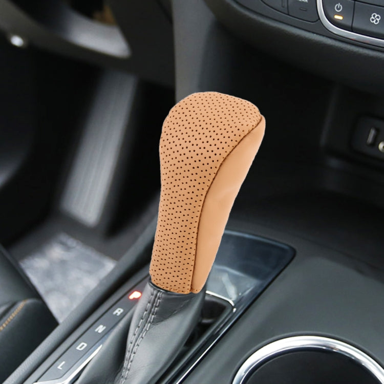 Couverture Universelle Antidérapante Respirante en Cuir Véritable pour Pommeau de Levier de Vitesse de Voiture