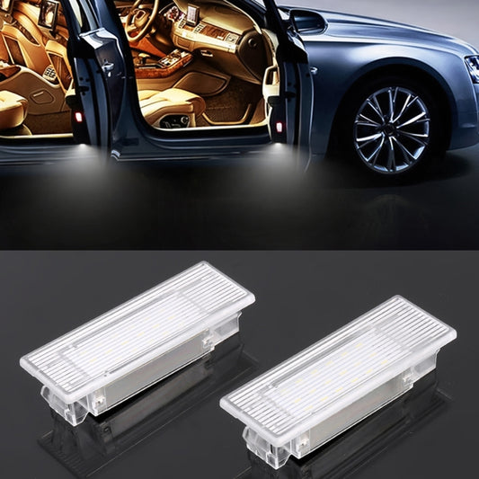 2 PCS LED Car DC 12V 1.5W 6000K 100LM Door Lights 18LEDs SMD-3014 Lamps for BMW F10, For BMW F10