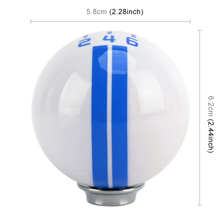 Universal Vehicle Ball Shape Modified Resin Shifter Manual 6-Speed Left-R Gear Shift Knob