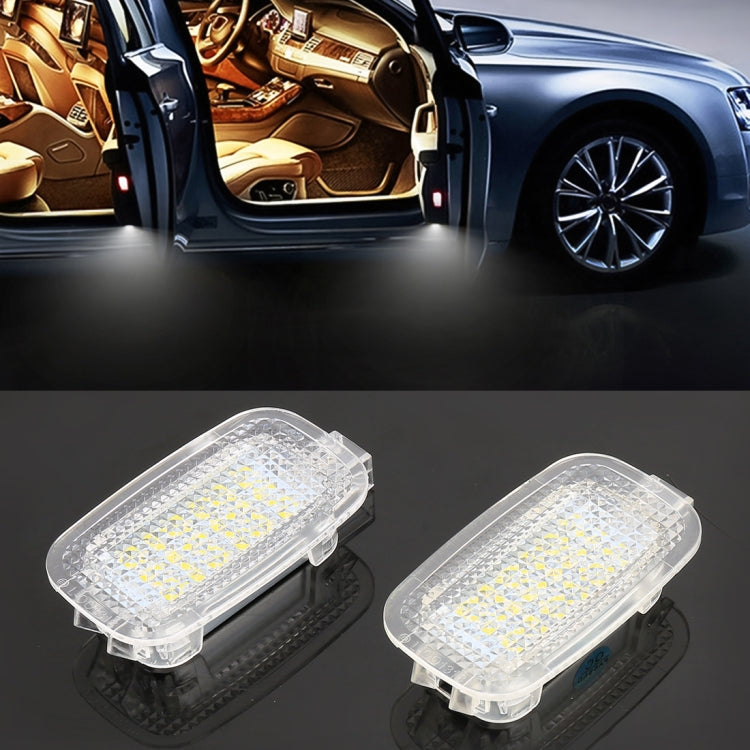 2 PCS LED Car DC 12V 1.5W 6000K 100LM Door Lights Lamps 18LEDs SMD-3528 Lamps for Mercedes Benz, For Mercedes Benz