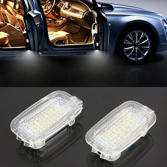 2 PCS LED Car DC 12V 1.5W 6000K 100LM Door Lights Lamps 18LEDs SMD-3528 Lamps for Mercedes Benz, For Mercedes Benz