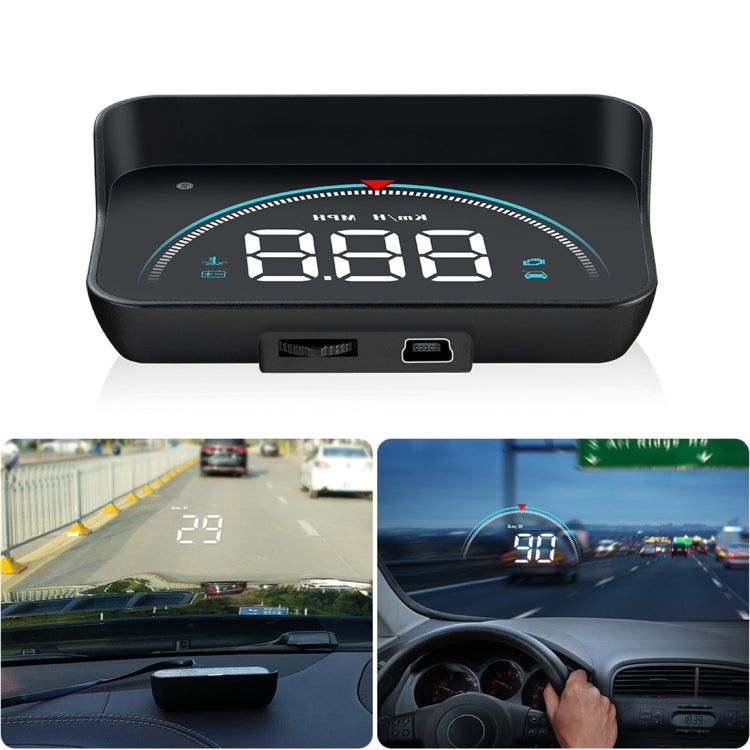 M8 3.5 inch Universal Car OBD2 HUD Vehicle-mounted Head Up Display, M8