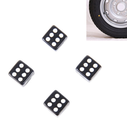 4 PCS Plastic Plated Dice Shape Universal Tire Valve Stem Cap, Dice Shape  6, Dice Shape 6