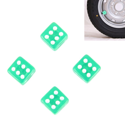 4 PCS Plastic Plated Dice Shape Universal Tire Valve Stem Cap, Dice Shape  6, Dice Shape 6