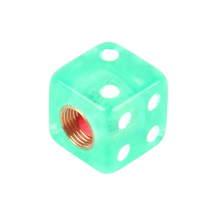 4 PCS Plastic Plated Dice Shape Universal Tire Valve Stem Cap, Dice Shape 6, Dice Shape  6