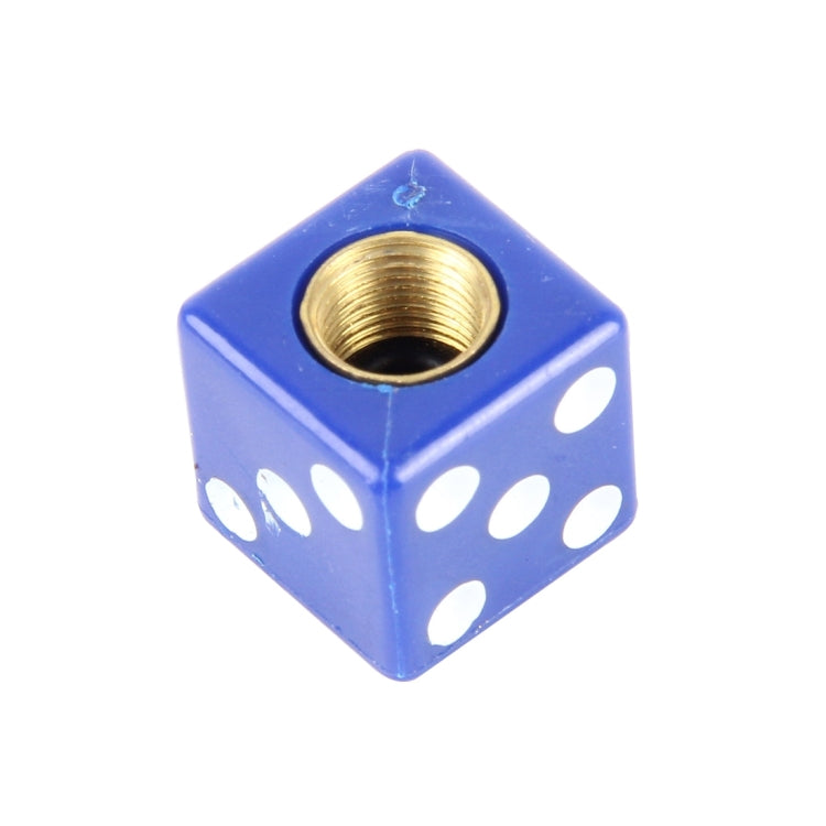 4 PCS Plastic Plated Dice Shape Universal Tire Valve Stem Cap, Dice Shape  6, Dice Shape 6