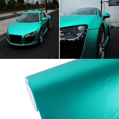 Film de Vinyle Mat Métallisé Bleu Glacé 1,52m x 0,5m pour Voiture, Moto, Revêtement Adhésif sans Bulles d'Air, 1,5m * 0,5m