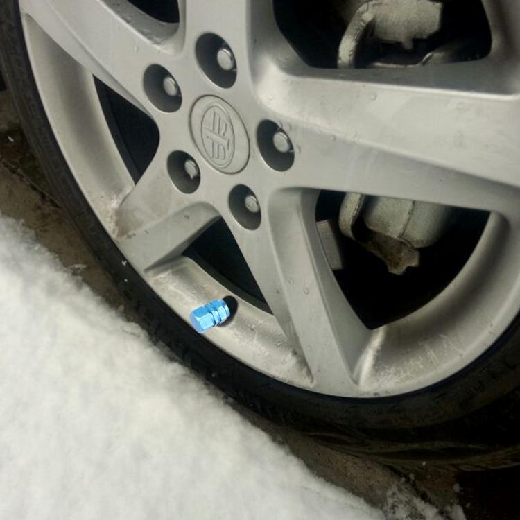 4PCS SA Metal Plated Hexagon Shape Universal Tire Valve Stem Cap, Hexagon Shape