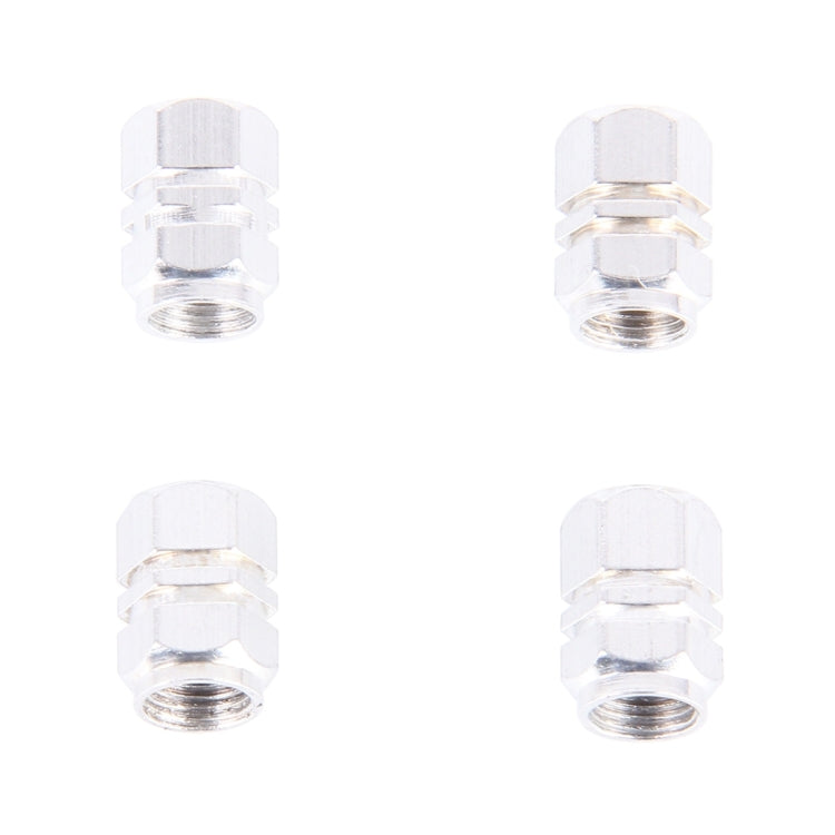 4PCS SA Metal Plated Hexagon Shape Universal Tire Valve Stem Cap, Hexagon Shape