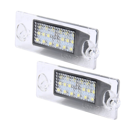 2 PCS License Plate Light with 18  SMD-3528 Lamps for Audi，2W 120LM, DC12V (White Light), For Audi  with 18 SMD-3528 Lamps