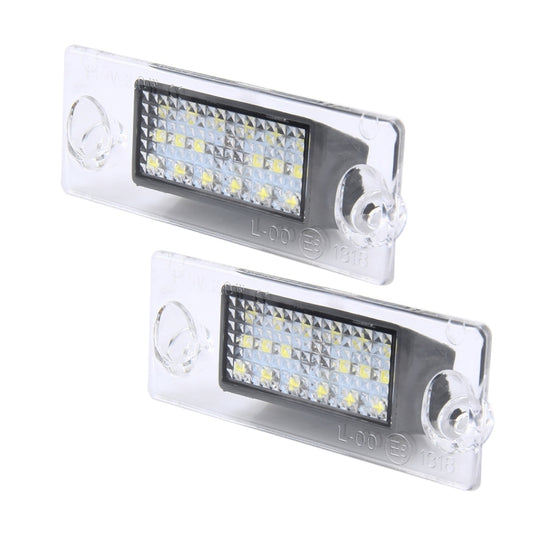 2 PCS License Plate Light with 18  SMD-3528 Lamps for Audi，2W 120LM, DC12V (White Light), For Audi  with 18 SMD-3528 Lamps