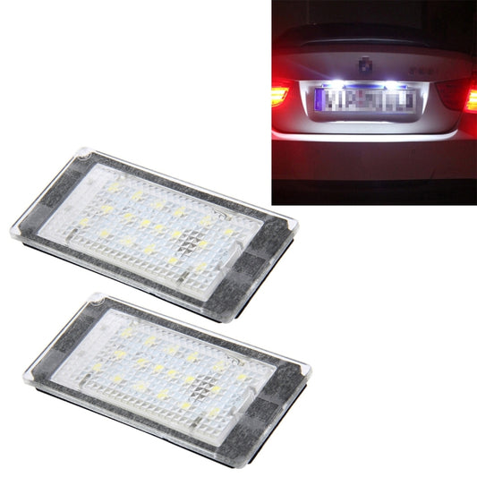 2 PCS License Plate Light with 18  SMD-3528 Lamps for BMW E46 2D M3 1998-2003,2W 120LM,6000K, DC12V (White Light), For BMW E46