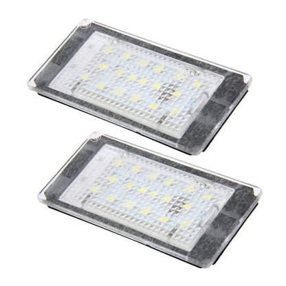 2 PCS License Plate Light with 18  SMD-3528 Lamps for BMW E46 2D M3 1998-2003,2W 120LM,6000K, DC12V (White Light), For BMW E46