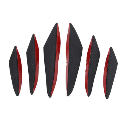 6 PCS Universal Carbon Fiber Style Car Front Bumper Body Spoiler Lip Splitter Protector Bar Strip Guard Sticker, Bar Strip Guard Sticker