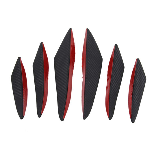 6 PCS Universal Carbon Fiber Style Car Front Bumper Body Spoiler Lip Splitter Protector Bar Strip Guard Sticker, Bar Strip Guard Sticker