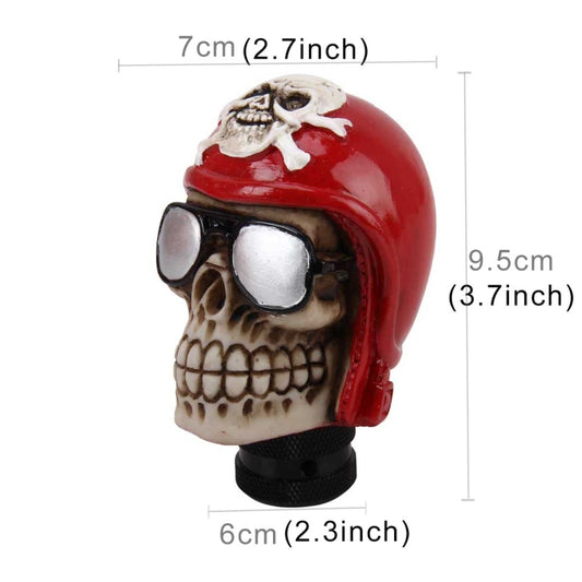 Glasses Skull Shaped Universal Vehicle Car Shifter Cover Manual Automatic Gear Shift Knob, Skull Head Shape 12