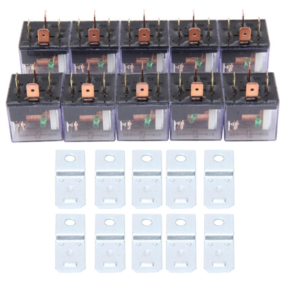 10 PCS JD-1912 80 AMP 12V Waterproof Car Auto Four Plugs Relay with Warning Light, JD-1912