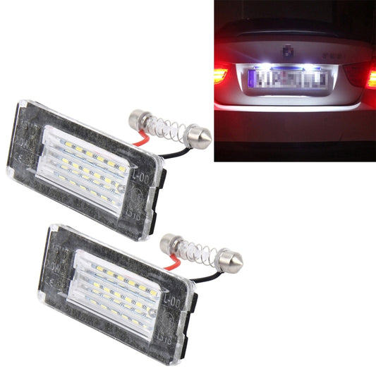 2 PCS License Plate Light with 18  SMD-3528 Lamps for BMW MINI R56,2W 120LM,6000K, DC12V (White Light), For BMW MINI R56