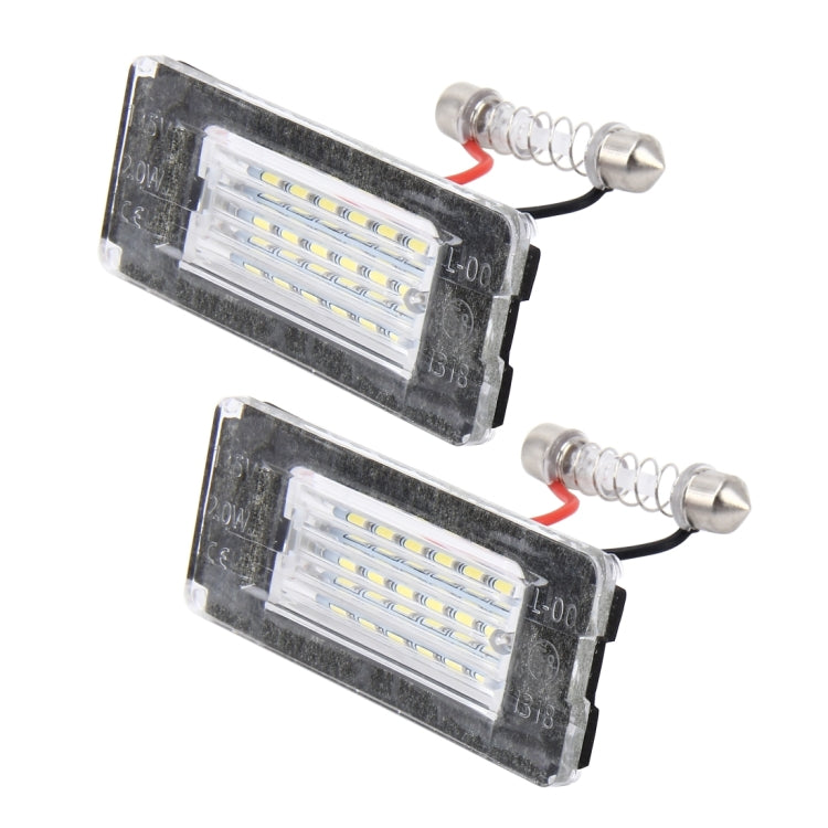 2 PCS License Plate Light with 18  SMD-3528 Lamps for BMW MINI R56,2W 120LM,6000K, DC12V (White Light), For BMW MINI R56