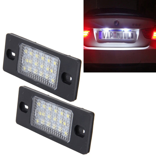 2 PCS License Plate Light with 18  SMD-3528 Lamps for Volkswagen Touareg 2003-2010  ,Prosche  Cayenne 2002-2010,2W 120LM, DC12V (White Light), For Volkswagen ,Prosche
